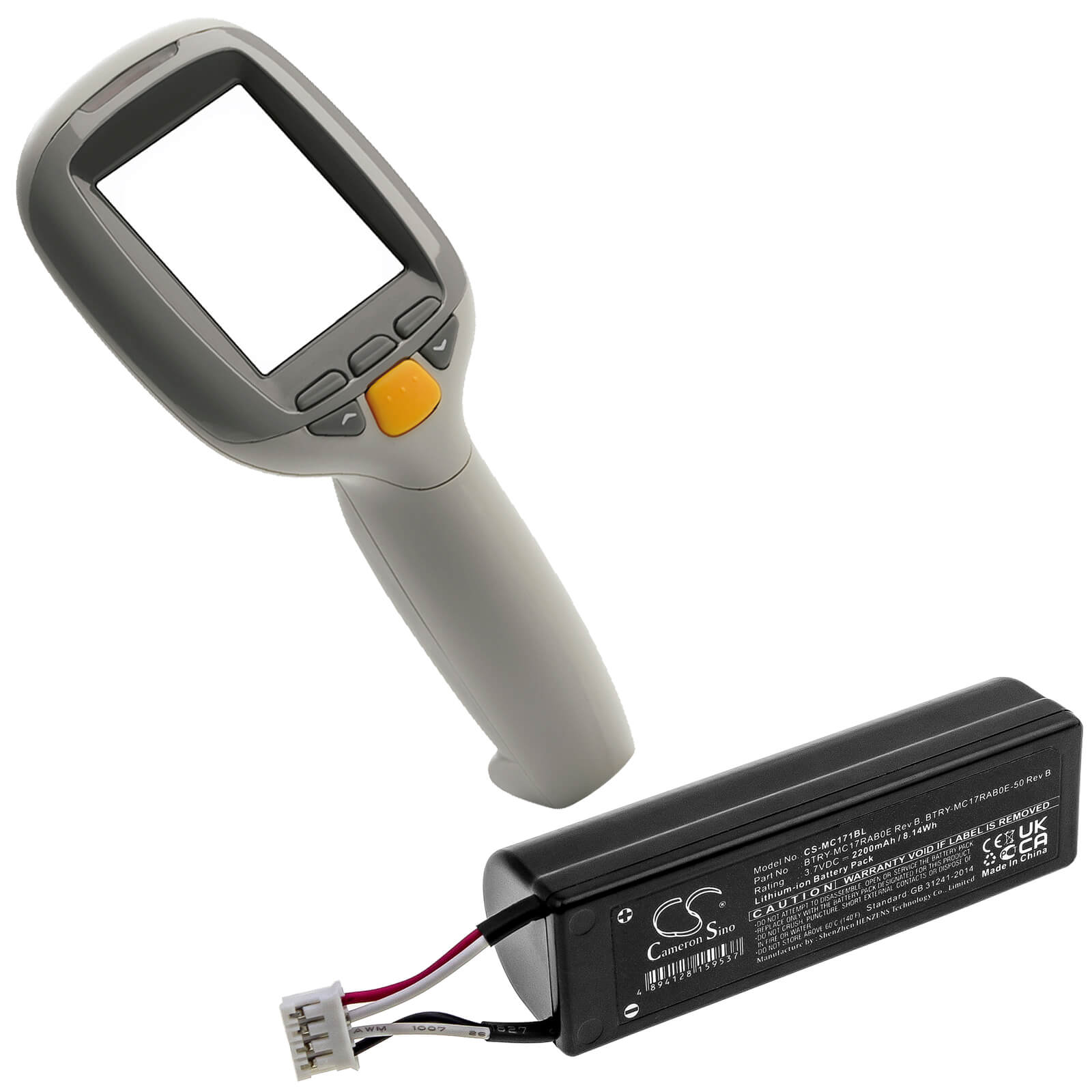 3.7V, 2200mAh, Li-ion Battery fits Motorola, Mc17, Mc17a, 8.14Wh