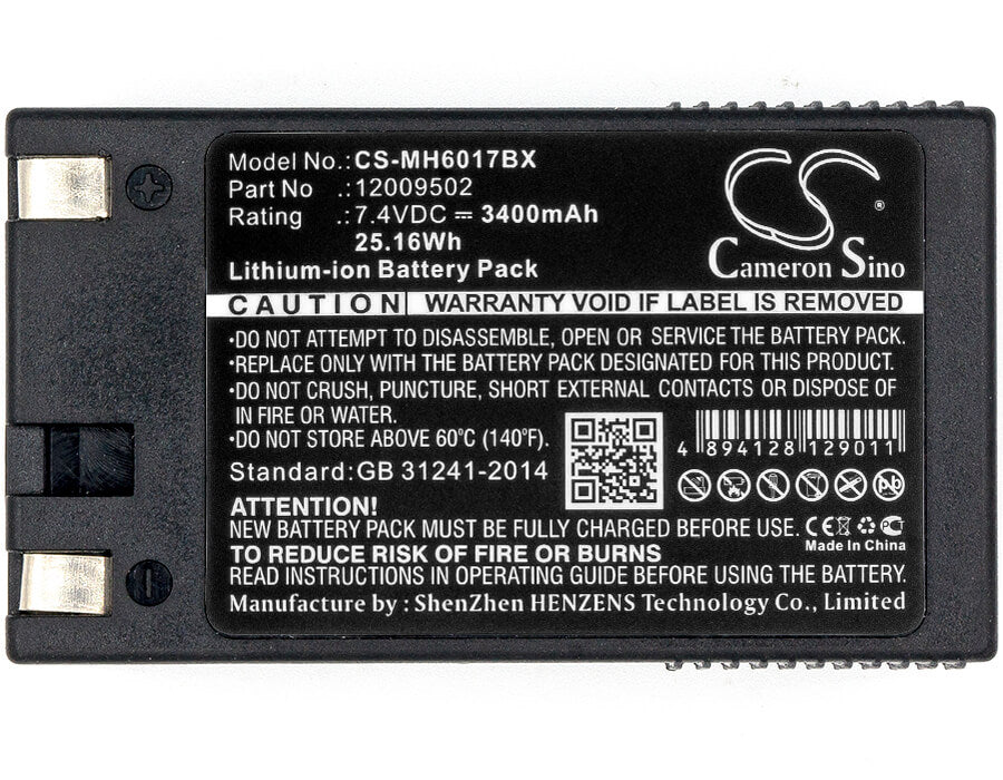 7.4V, 3400mAh, Li-ion Battery fits Monarch, 6017 Handiprint, 6032, 25.16Wh