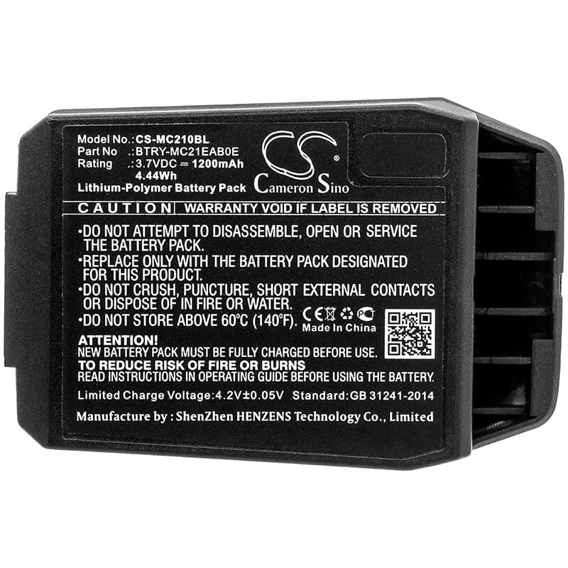 3.7V, 1200mAh, Li-Polymer Battery fits Motorola, Mc21, Mc2100, 4.44Wh