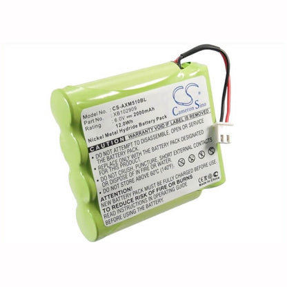 6.0V, 2000mAh, Ni-MH Battery fits Axalto, 3w, M5, 12Wh