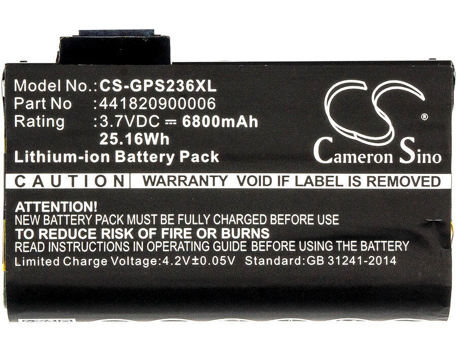 3.7V, 6800mAh, Li-ion Battery fits Nautiz, X7, 25.16Wh