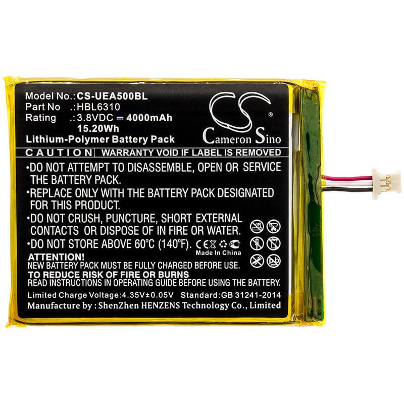 3.8V, 4000mAh, Li-Polymer Battery fits Unitech, Ea500, Ea502, 15.2Wh