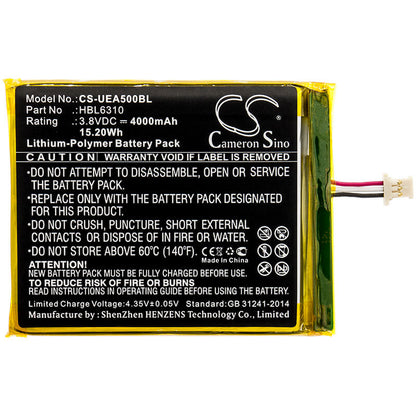 3.8V, 4000mAh, Li-Polymer Battery fits Unitech, Ea500, Ea502, 15.2Wh