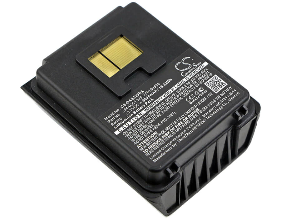 3.7V, 3600mAh, Li-ion Battery fits Datalogic, Skorpio, Skorpio Gun, 13.32Wh