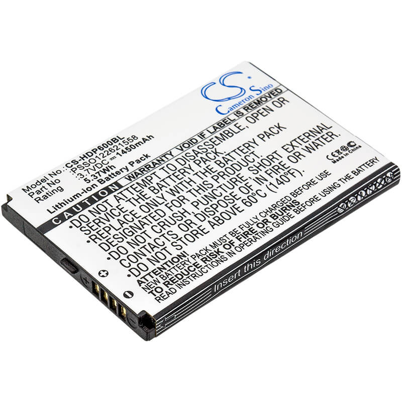 3.7V, 1450mAh, Li-ion Battery fits Handheld, 6000, 6000lu1, 5.365Wh