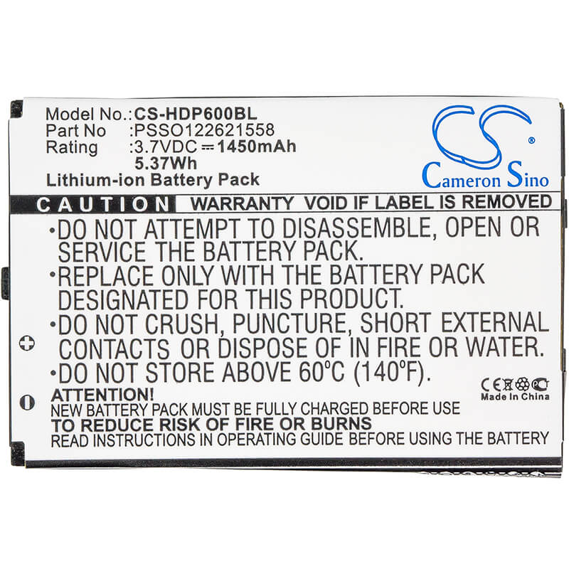 3.7V, 1450mAh, Li-ion Battery fits Handheld, 6000, 6000lu1, 5.365Wh