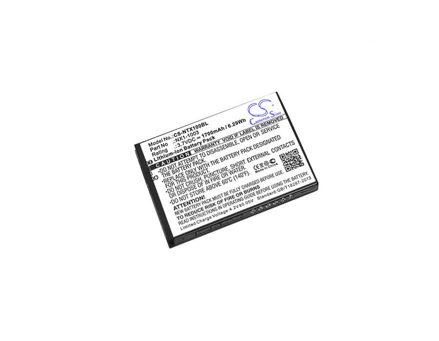 3.7V, 1700mAh, Li-ion Battery fits Handheld, Nautiz X1, 6.29Wh