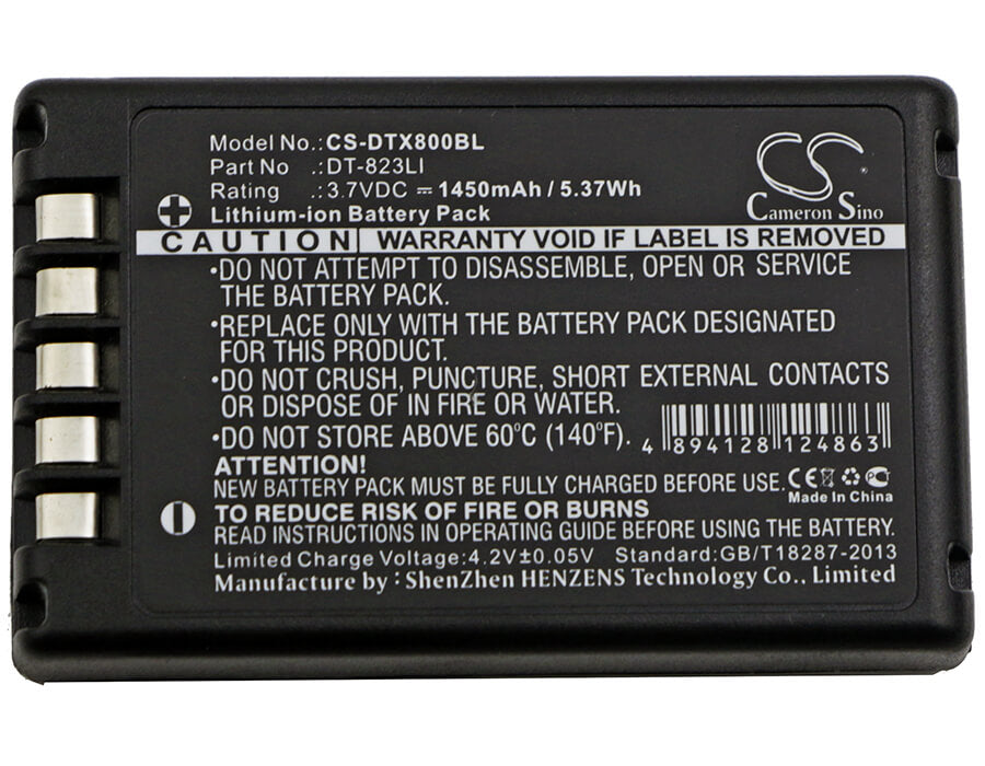 3.7V, 1450mAh, Li-ion Battery fits Casio, Dt-800, Dt-810, 5.365Wh