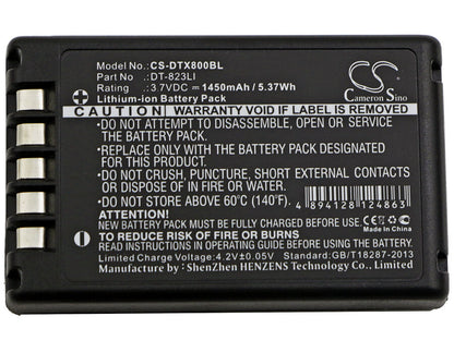 3.7V, 1450mAh, Li-ion Battery fits Casio, Dt-800, Dt-810, 5.365Wh