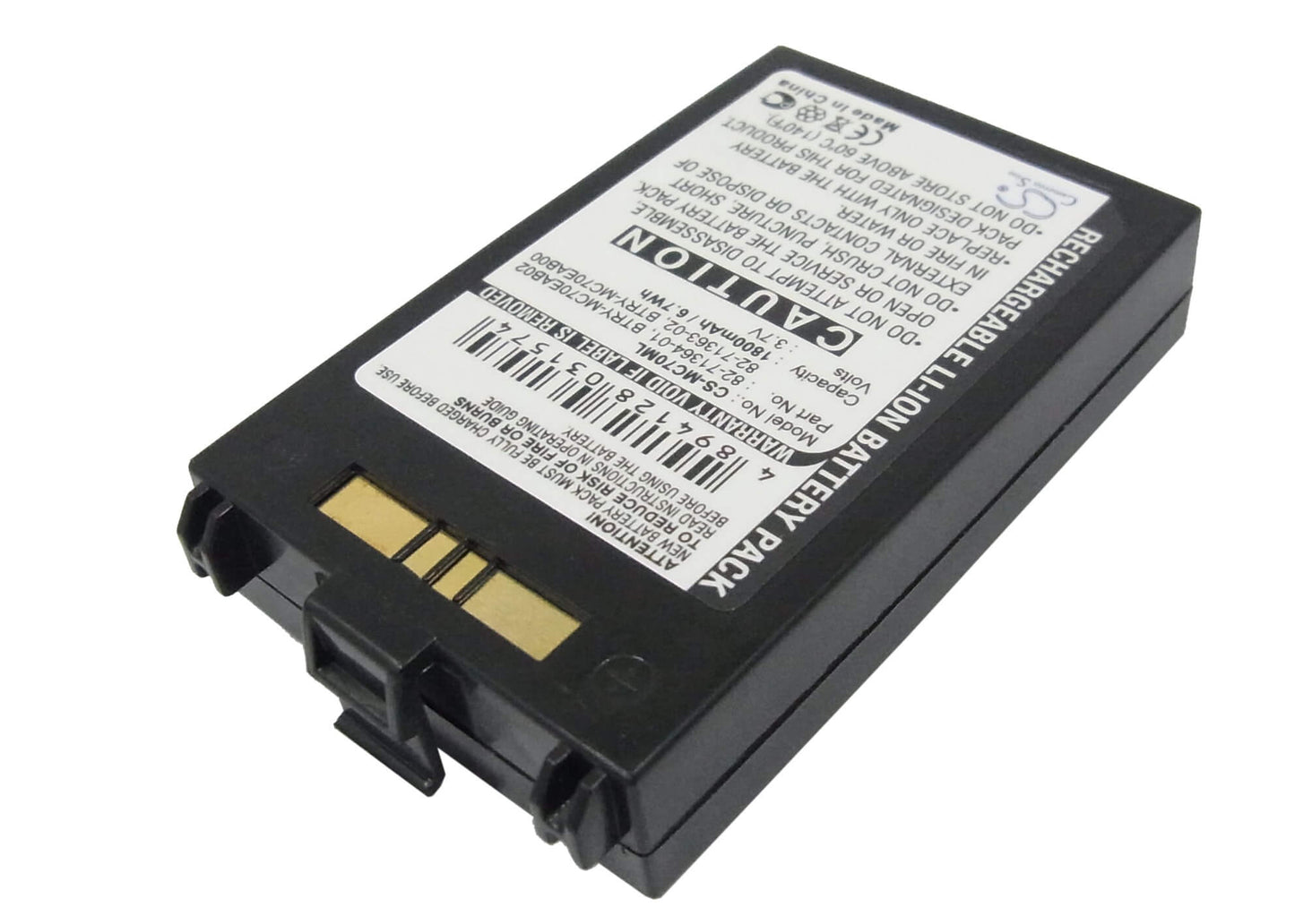 3.7V, 1800mAh, Li-ion Battery fits Symbol, Mc70, Mc7004, 6.66Wh