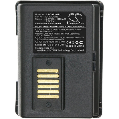 7.4V, 1200mAh, Li-ion Battery fits Datalogic, 001-101, Jet, 8.88Wh