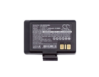 7.4V, 1200mAh, Li-ion Battery fits Zebra, Ez320, 8.88Wh