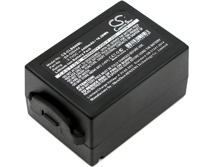 3.7V, 4400mAh, Li-ion Battery fits Cipherlab, Cp60, Cp60g, 16.28Wh