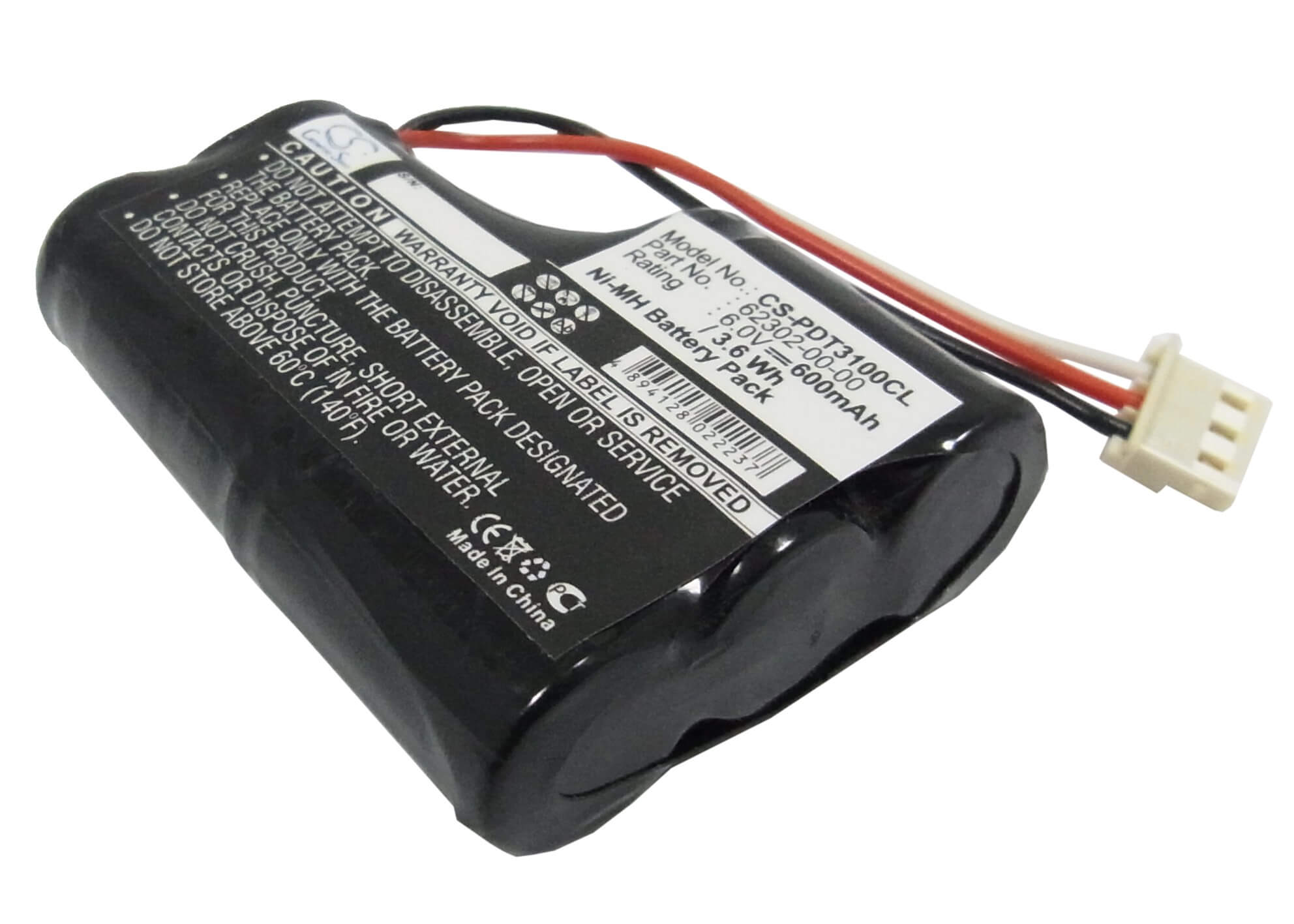 Black, 6.0V, 750mAh, Ni-MH Battery fits Symbol, Pdt 3100, Pdt 3110, 4.5Wh