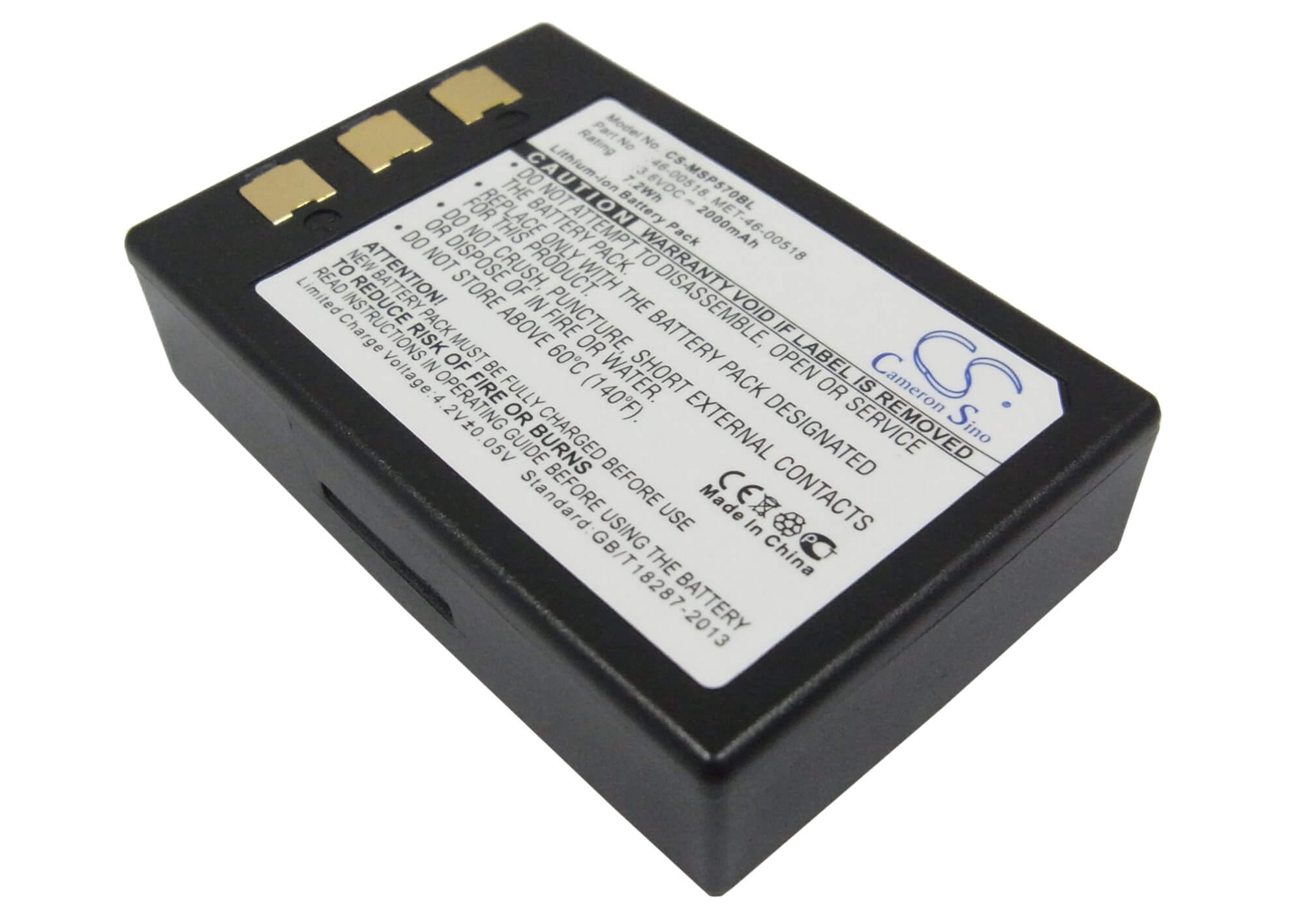 3.6V, 2000mAh, Li-ion Battery fits Metrologic, Mk5710, Sp5700 Optimus Pda, 7.2Wh