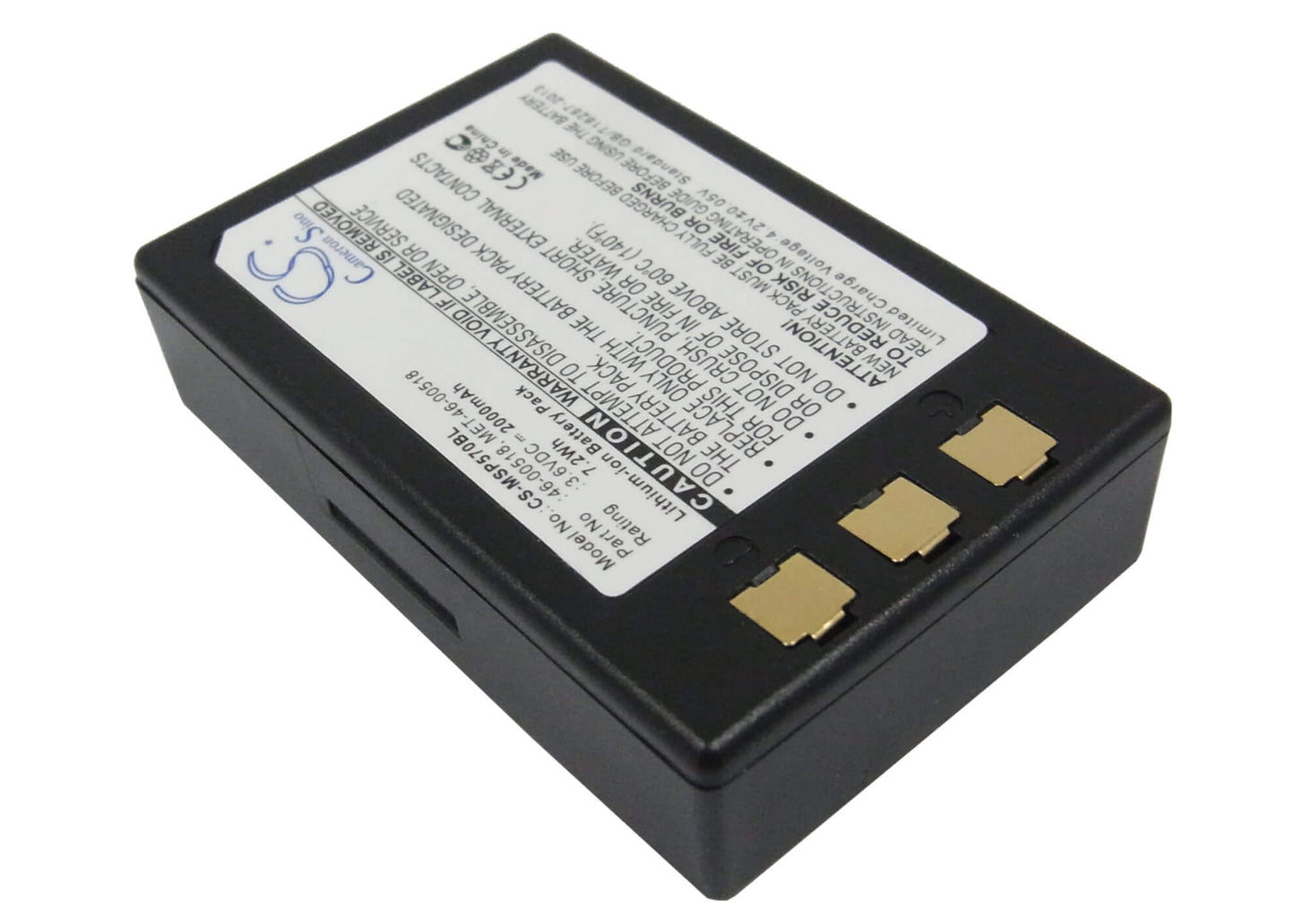 3.6V, 2000mAh, Li-ion Battery fits Metrologic, Mk5710, Sp5700 Optimus Pda, 7.2Wh