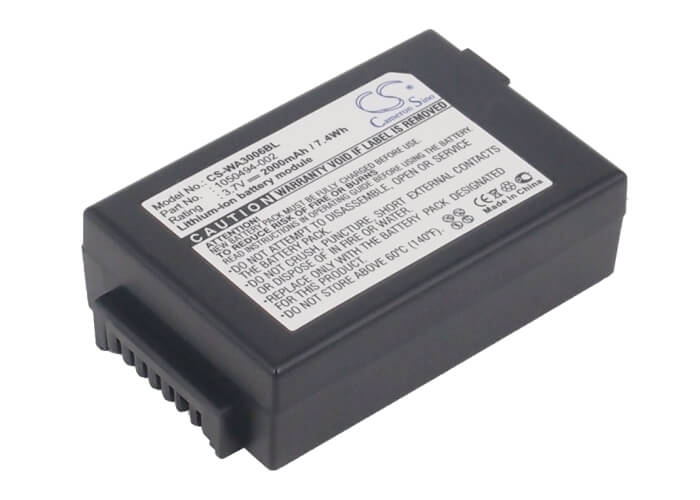 3.7V, 2000mAh, Li-ion Battery fits Psion, 1050494, 7525, 7.4Wh