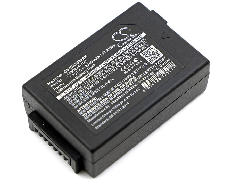 3.7V, 3300mAh, Li-ion Battery fits Teklogix, 7525, 7525c, 12.21Wh