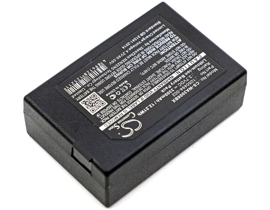 3.7V, 3300mAh, Li-ion Battery fits Teklogix, 7525, 7525c, 12.21Wh