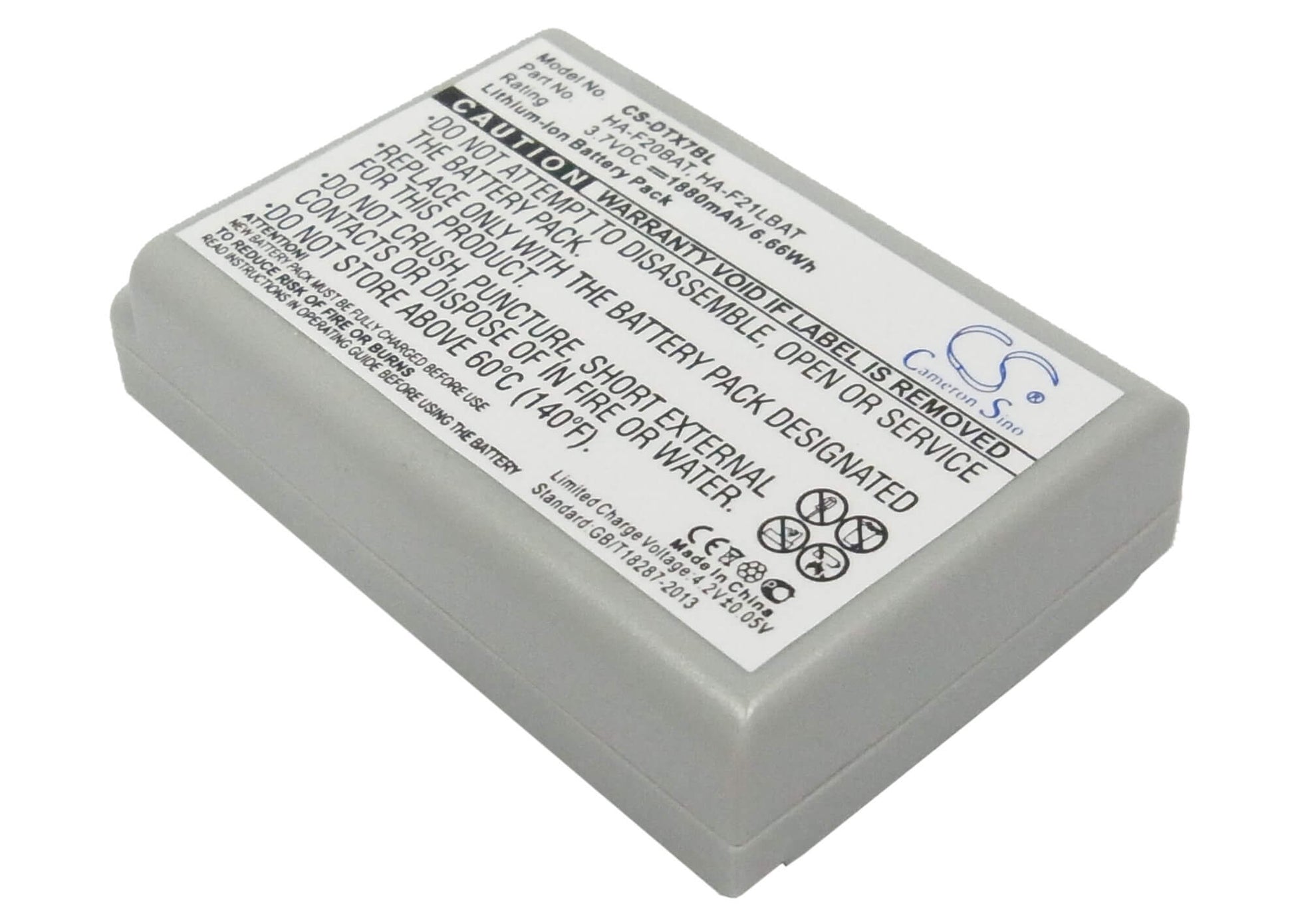 3.7V, 1880mAh, Li-ion Battery fits Casio, Dt-x7, Dt-x7m10e, 6.956Wh
