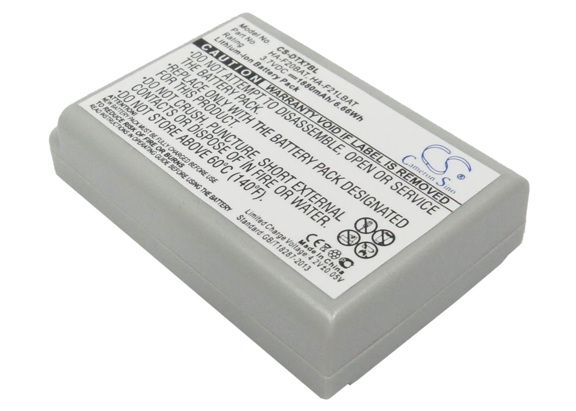 3.7V, 1880mAh, Li-ion Battery fits Casio, Dt-x7, Dt-x7m10e, 6.956Wh