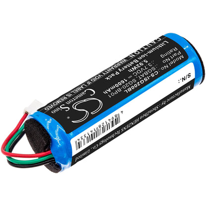 3.7V, 1600mAh, Li-ion Battery fits Intermec, Sg20, Sg20b, 5.92Wh