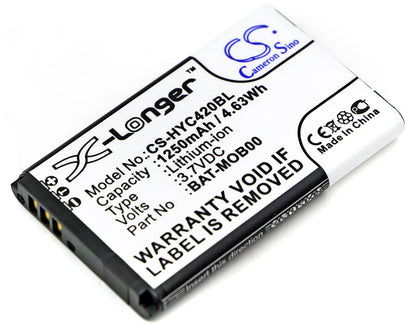 3.7V, 1250mAh, Li-ion Battery fits Honeywell, 70e, 75e, 4.625Wh