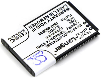 3.7V, 1250mAh, Li-ion Battery fits Honeywell, 70e, 75e, 4.625Wh
