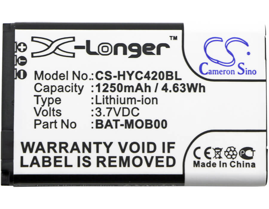 3.7V, 1250mAh, Li-ion Battery fits Honeywell, 70e, 75e, 4.625Wh