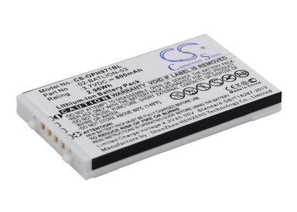 3.7V, 800mAh, Li-ion Battery fits Opticon, Opl-7724, Opl-7734, 2.96Wh