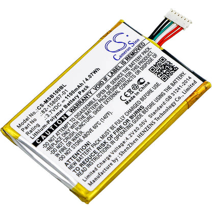3.7V, 1100mAh, Li-Polymer Battery fits Motorola, Sb1, Sb1b-se11a0ww, 4.07Wh