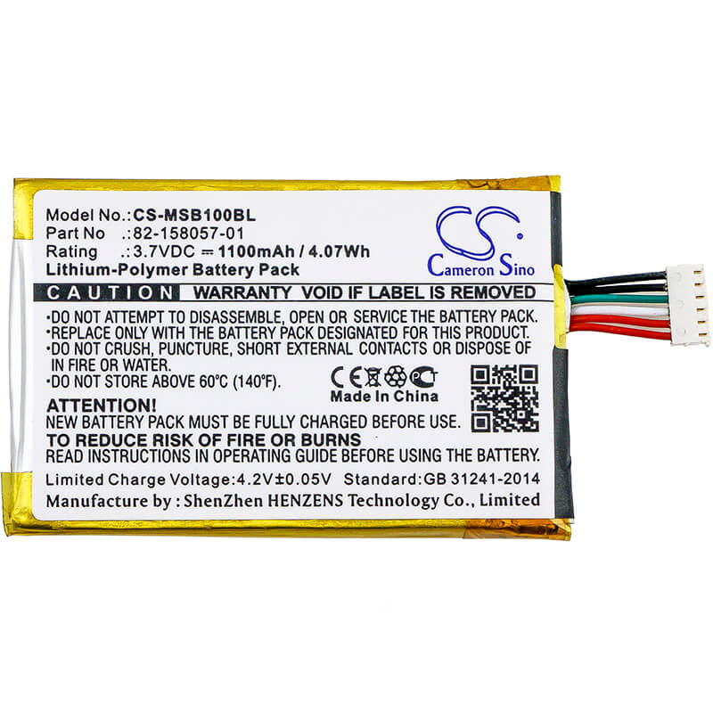 3.7V, 1100mAh, Li-Polymer Battery fits Motorola, Sb1, Sb1b-se11a0ww, 4.07Wh