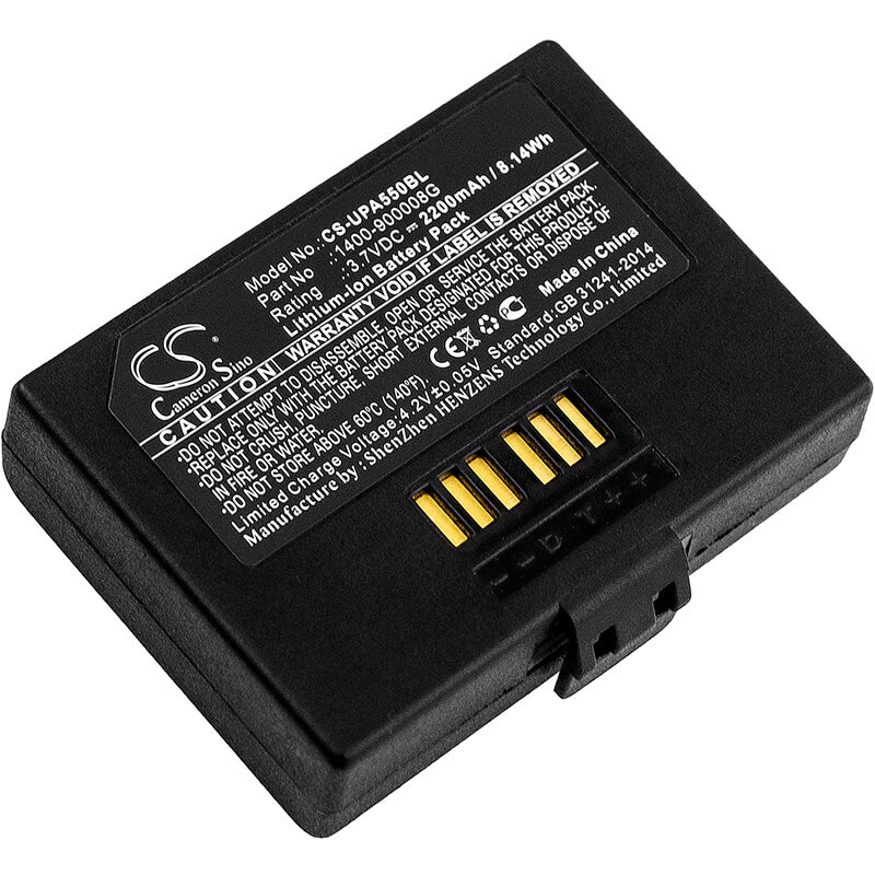 3.7V, 2200mAh, Li-ion Battery fits Unitech, Pa550, 8.14Wh