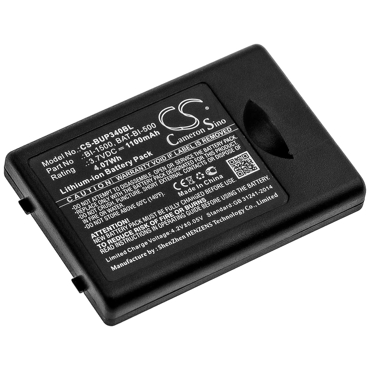 3.7V, 1100mAh, Li-ion Battery fits Bluebird, Eg-340, 4.07Wh