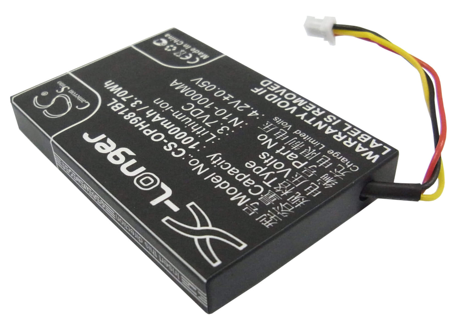 3.7V, 1000mAh, Li-ion Battery fits Opticon, Opl-9714, Opl-9715, 3.7Wh