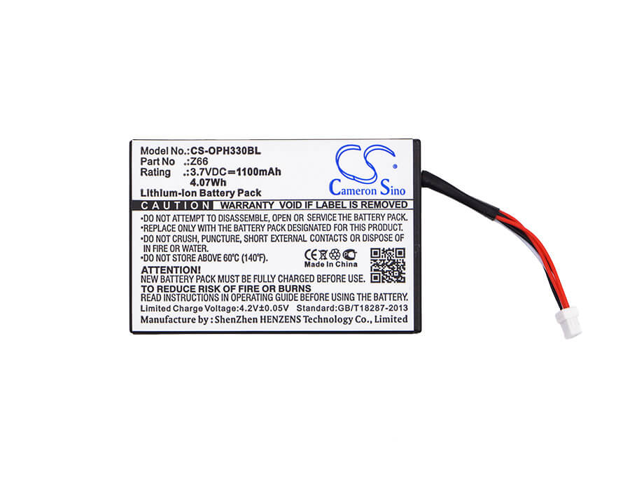 3.7V, 1100mAh, Li-ion Battery fits Opticon, Opc-3301i, Opi-3301, 4.07Wh