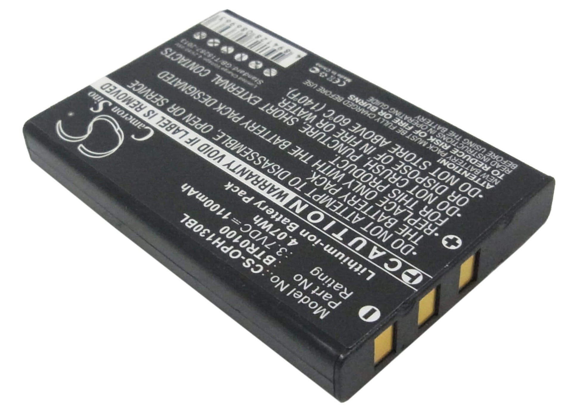 3.7V, 1100mAh, Li-ion Battery fits Opticon, H13, H-13, 4.07Wh