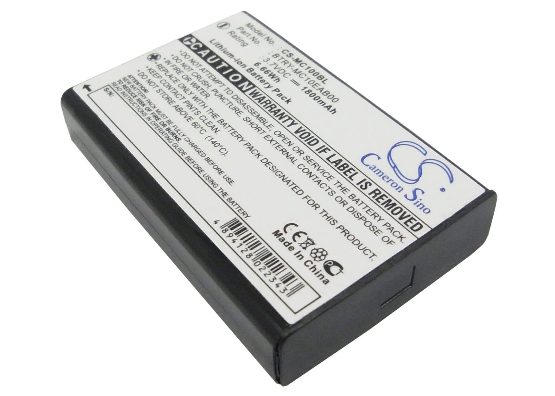 3.7V, 1800mAh, Li-ion Battery fits Wasp, Wdt3200, Wdt3250, 6.66Wh