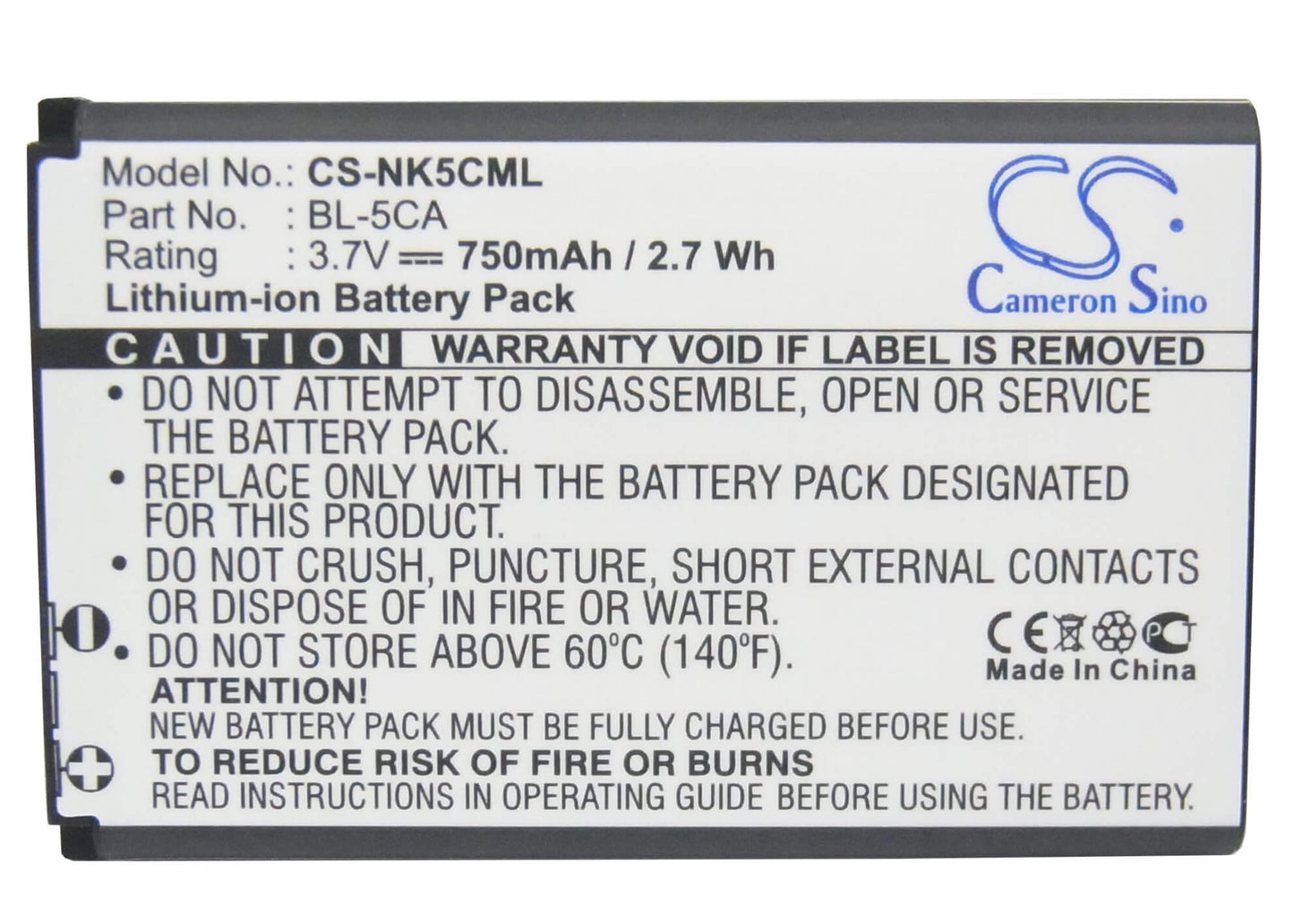 Barcode Scanner 3.7V, 750mAh, Li-ion Battery fits Lark Bjorn, Lark Sp-220, Lark Sp-220 Dual, 2.775Wh