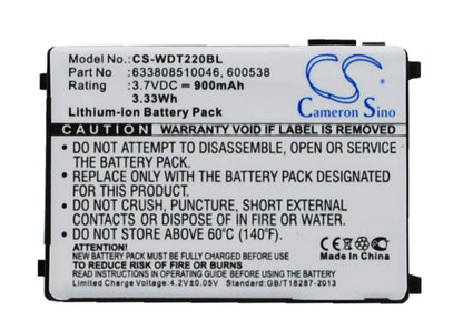 3.7V, 900mAh, Li-ion Battery fits Unitech, Ht630, Ht650, 3.33Wh