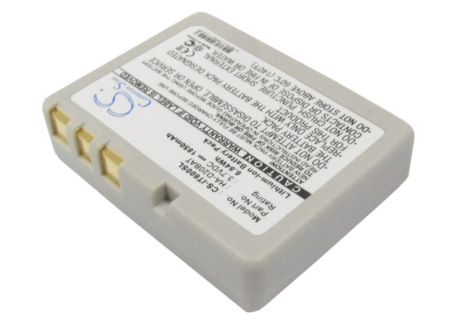 3.7V, 1850mAh, Li-ion Battery fits Casio, It-300, It-600, 6.845Wh