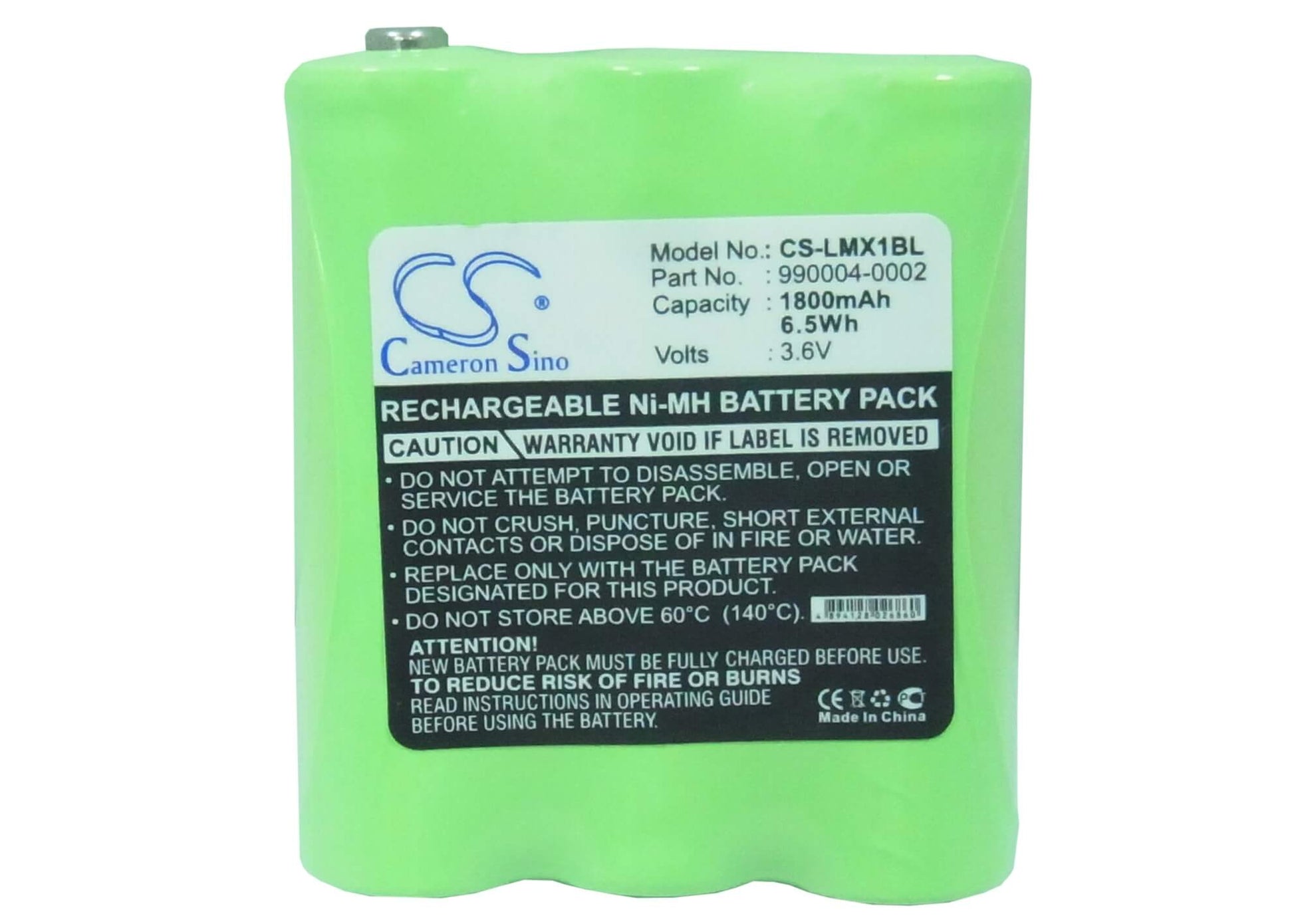 Barcode Scanner 3.6V, 1800mAh, Ni-MH Battery fits Psc, 2m, 4m, 6.48Wh