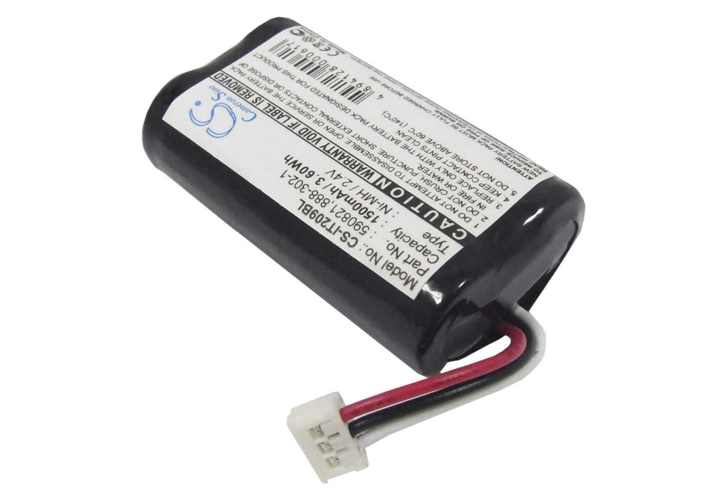 2.4V, 1500mAh, Ni-MH Battery fits Intermec, Trakker T2090, 3.6Wh