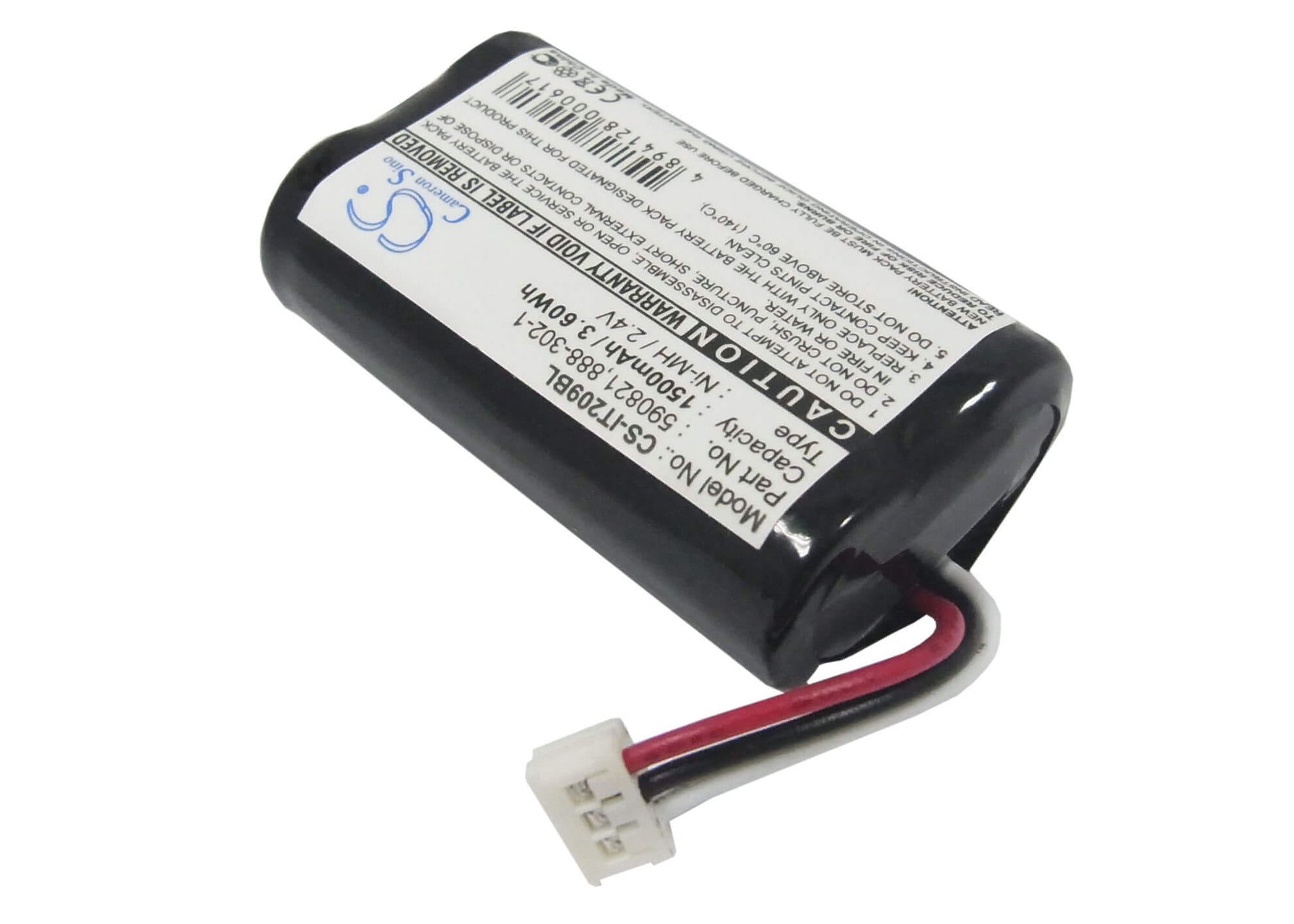 2.4V, 1500mAh, Ni-MH Battery fits Intermec, Trakker T2090, 3.6Wh