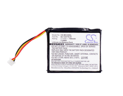 3.7V, 700mAh, Li-ion Battery fits Motorola, Cs3070, Cs3300, 2.59Wh