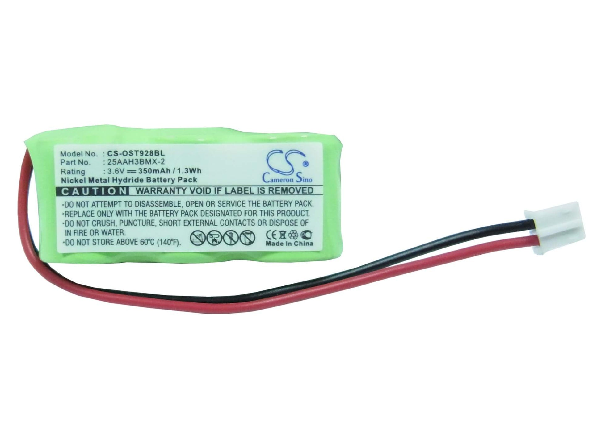 3.6V, 350mAh, Ni-MH Battery fits Oregon Scientific, Str918, Str928, 1.26Wh