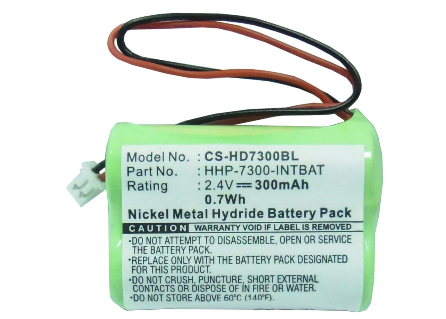 2.4V, 300mAh, Ni-MH Battery fits Handheld, 7400, 7450, 0.72Wh