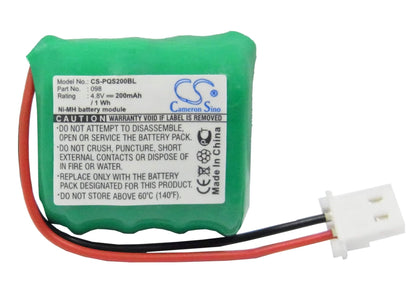 4.8V, 200mAh, Ni-MH Battery fits Handheld, Quick Check Qc150, Quick Check Qc200, 0.96Wh
