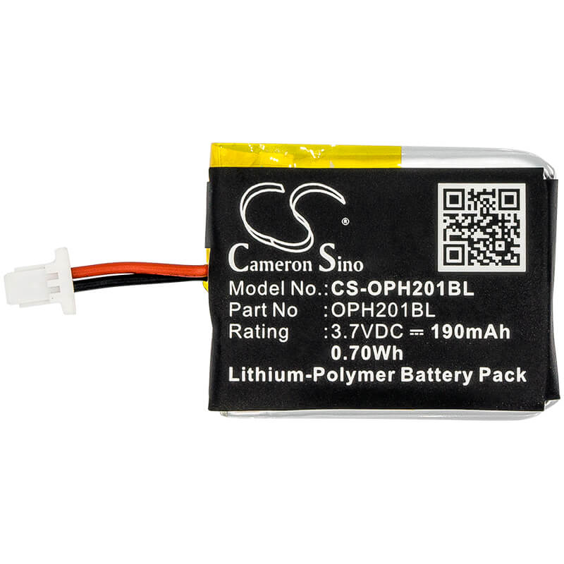 3.7V, 190mAh, Li-Polymer Battery fits Opticon, Opn-2000, Opn-2001, 0.703Wh