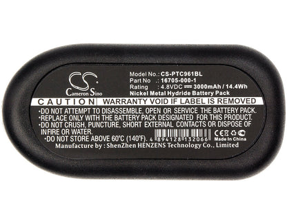 4.8V, 3000mAh, Ni-MH Battery fits Telxon, Ptc960xds, Ptc-960xds, 14.4Wh